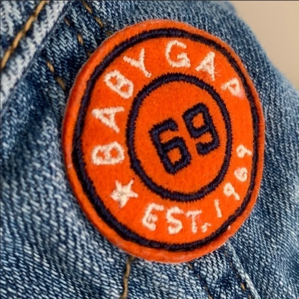Baby Gap Denim Sherpa Jacket with Patches